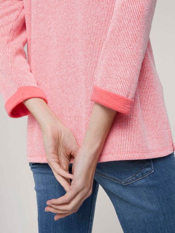 Sweatshirt mit melierter Innenseite - Frauen - strong peach melange Sweatshirt mit melierter Innenseite - Frauen - strong peach melange - 9 - TOM TAILOR