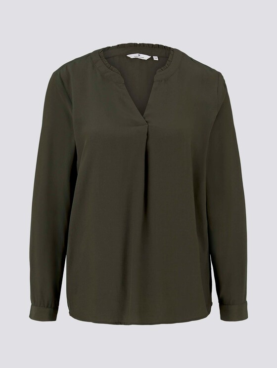Bluse mit Rüschendetail - Frauen - Dark Rosin Green Bluse mit Rüschendetail - Frauen - Dark Rosin Green - 7 - TOM TAILOR