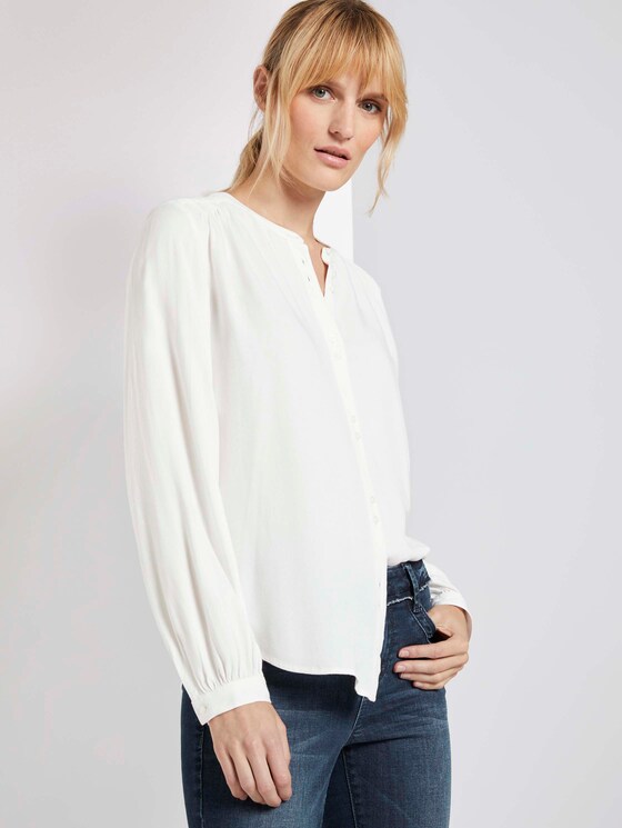 Bluse mit Knopfdetails - Frauen - Whisper White Bluse mit Knopfdetails - Frauen - Whisper White - 5 - TOM TAILOR