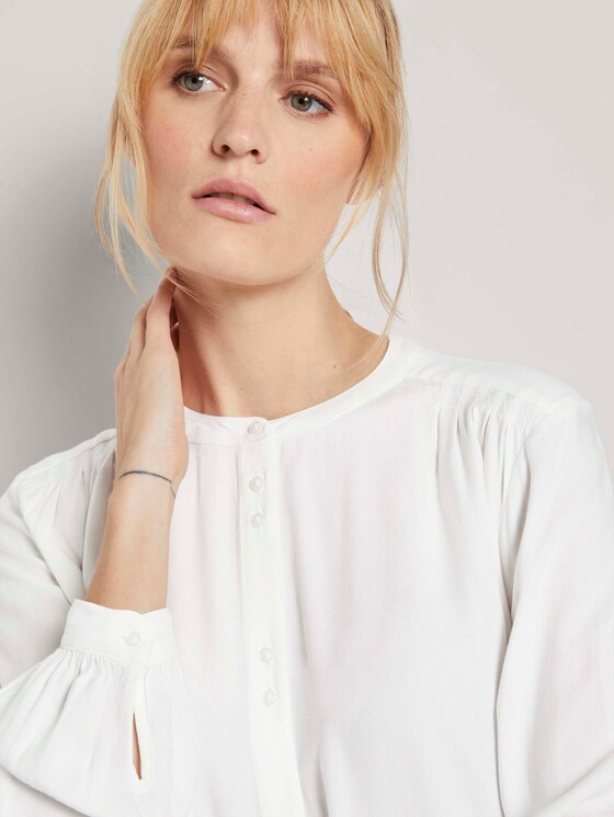 Bluse mit Knopfdetails - Frauen - Whisper White Bluse mit Knopfdetails - Frauen - Whisper White - 9 - TOM TAILOR