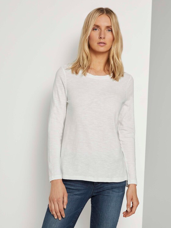Langarmshirt aus Organic Cotton - Frauen - Whisper White Langarmshirt aus Organic Cotton - Frauen - Whisper White - 1 - TOM TAILOR