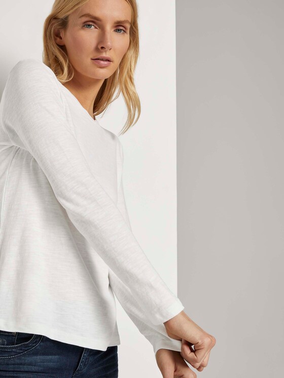 Langarmshirt aus Organic Cotton - Frauen - Whisper White Langarmshirt aus Organic Cotton - Frauen - Whisper White - 10 - TOM TAILOR
