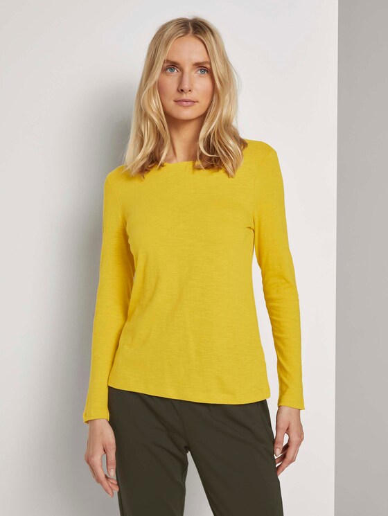Langarmshirt aus Organic Cotton - Frauen - california sand yellow Langarmshirt aus Organic Cotton - Frauen - california sand yellow - 1 - TOM TAILOR