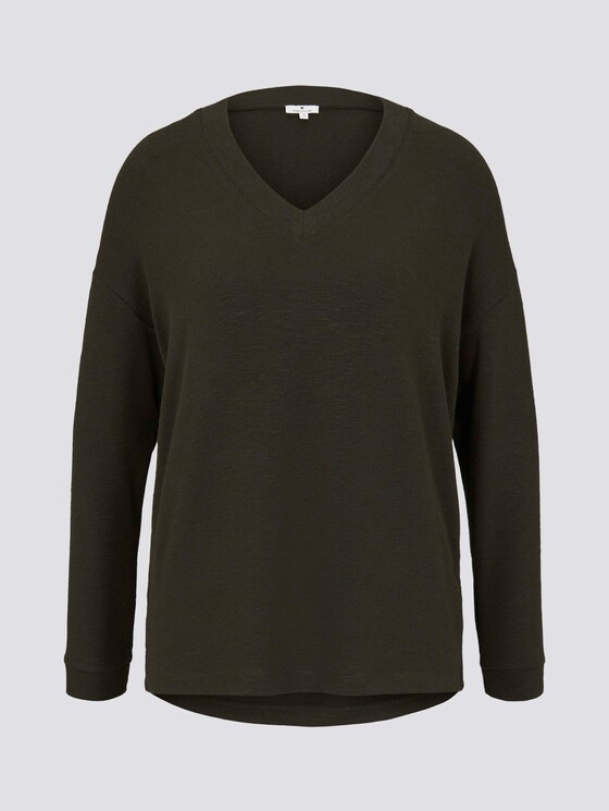 Langarmshirt mit V-Ausschnitt - Frauen - Dark Rosin Green Langarmshirt mit V-Ausschnitt - Frauen - Dark Rosin Green - 7 - TOM TAILOR
