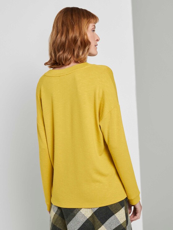 Langarmshirt mit V-Ausschnitt - Frauen - california sand yellow Langarmshirt mit V-Ausschnitt - Frauen - california sand yellow - 2 - TOM TAILOR