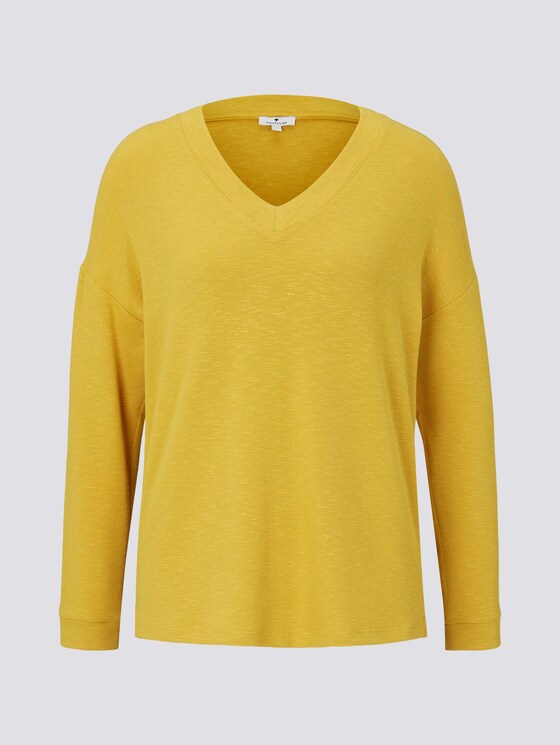 Langarmshirt mit V-Ausschnitt - Frauen - california sand yellow Langarmshirt mit V-Ausschnitt - Frauen - california sand yellow - 7 - TOM TAILOR