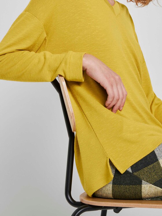 Langarmshirt mit V-Ausschnitt - Frauen - california sand yellow Langarmshirt mit V-Ausschnitt - Frauen - california sand yellow - 9 - TOM TAILOR