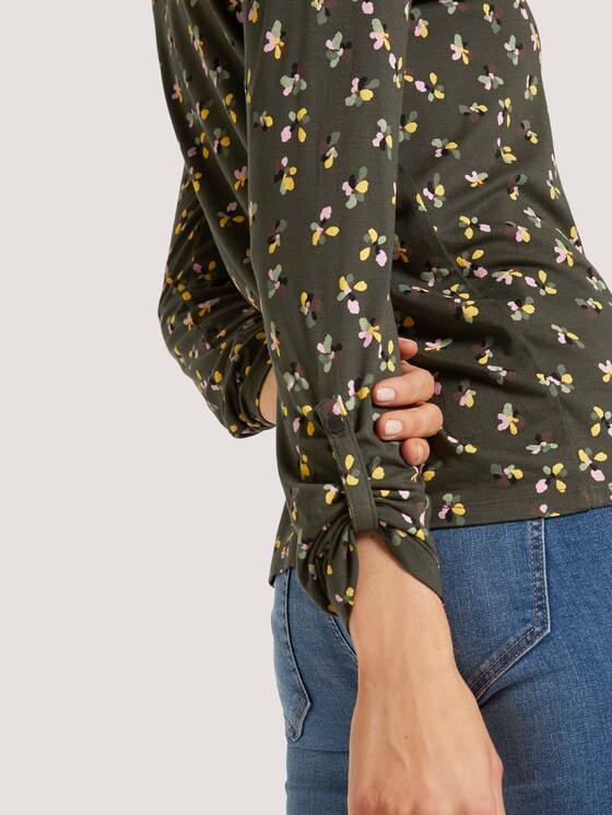Gemustertes Henley-Shirt - Frauen - dark rosin floral design Gemustertes Henley-Shirt - Frauen - dark rosin floral design - 10 - TOM TAILOR