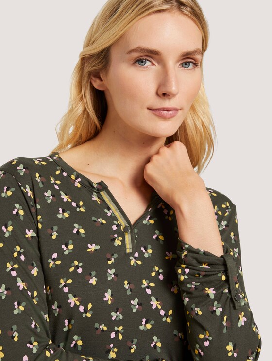 Gemustertes Henley-Shirt - Frauen - dark rosin floral design Gemustertes Henley-Shirt - Frauen - dark rosin floral design - 9 - TOM TAILOR