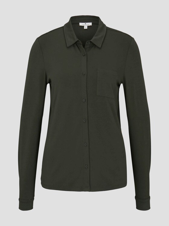 Blusenshirt mit Brusttasche - Frauen - Dark Rosin Green Blusenshirt mit Brusttasche - Frauen - Dark Rosin Green - 7 - TOM TAILOR