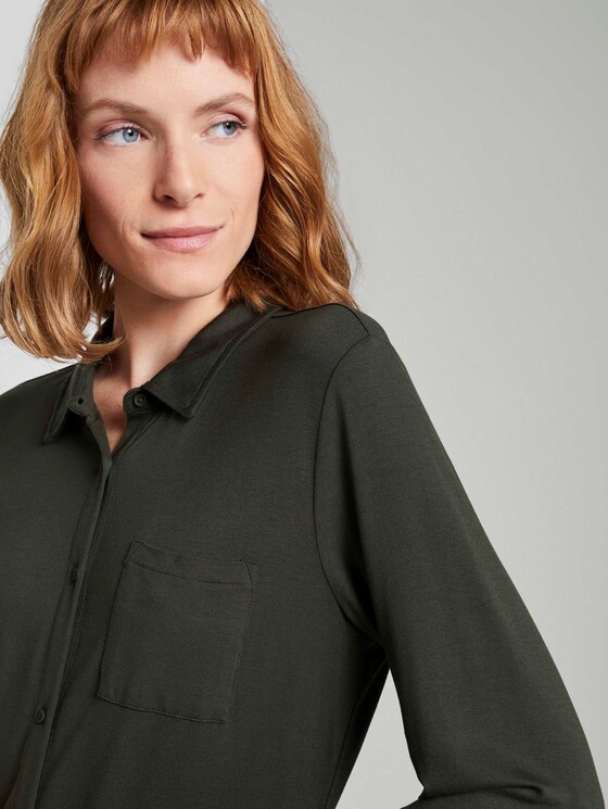 Blusenshirt mit Brusttasche - Frauen - Dark Rosin Green Blusenshirt mit Brusttasche - Frauen - Dark Rosin Green - 9 - TOM TAILOR