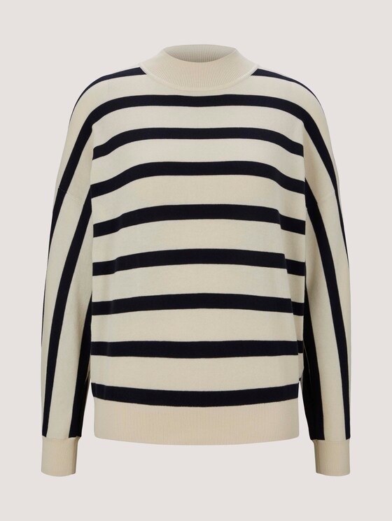 Strickpullover aus Bio-Baumwolle - Frauen - big creme navy stripe Strickpullover aus Bio-Baumwolle - Frauen - big creme navy stripe - 7 - TOM TAILOR Denim