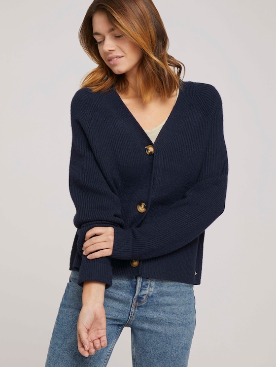 Cardigan mit V-Ausschnitt - Frauen - Real Navy Blue Cardigan mit V-Ausschnitt - Frauen - Real Navy Blue - 5 - TOM TAILOR Denim