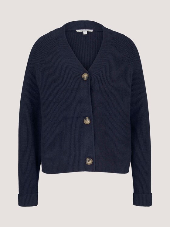Cardigan mit V-Ausschnitt - Frauen - Real Navy Blue Cardigan mit V-Ausschnitt - Frauen - Real Navy Blue - 7 - TOM TAILOR Denim