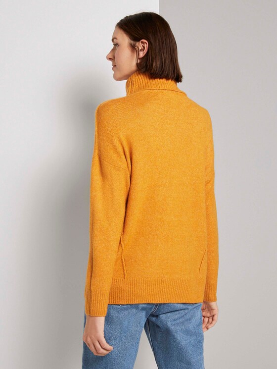 Lockerer Rollkragenpullover - Frauen - orange yellow melange Lockerer Rollkragenpullover - Frauen - orange yellow melange - 2 - TOM TAILOR Denim