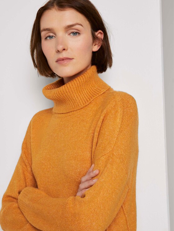 Lockerer Rollkragenpullover - Frauen - orange yellow melange Lockerer Rollkragenpullover - Frauen - orange yellow melange - 9 - TOM TAILOR Denim
