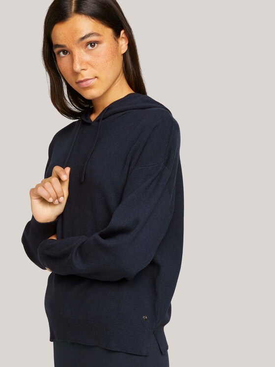 Hoodie with deep sleeve seams - Women - Sky Captain Blue Hoodie with deep sleeve seams - Women - Sky Captain Blue - 9 - TOM TAILOR Denim