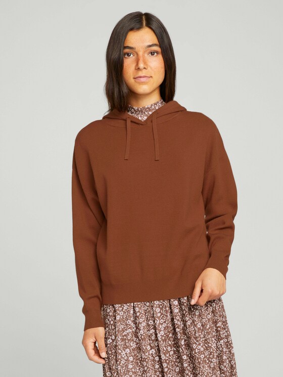 Hoodie mit tiefer Ärmelnaht - Frauen - amber brown Hoodie mit tiefer Ärmelnaht - Frauen - amber brown - 1 - TOM TAILOR Denim