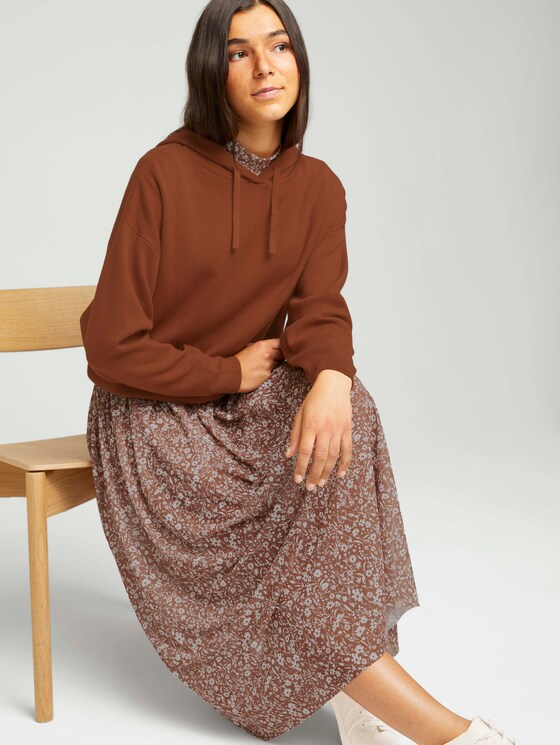 Hoodie mit tiefer Ärmelnaht - Frauen - amber brown Hoodie mit tiefer Ärmelnaht - Frauen - amber brown - 5 - TOM TAILOR Denim