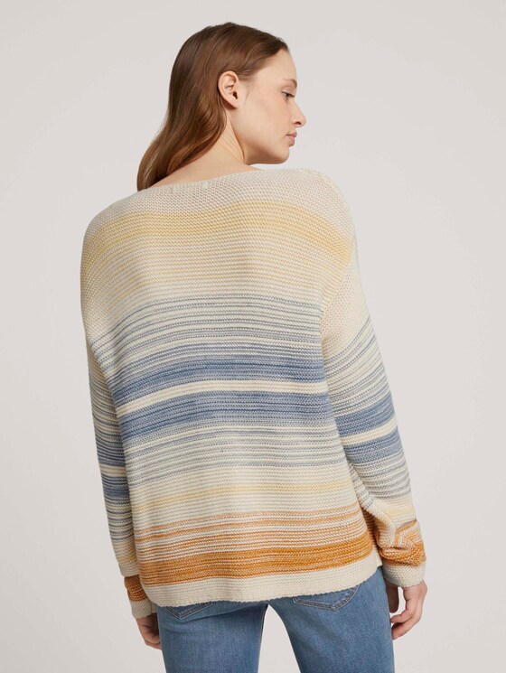 gestreifter Pullover - Frauen - creme navy structured stripe gestreifter Pullover - Frauen - creme navy structured stripe - 2 - TOM TAILOR Denim