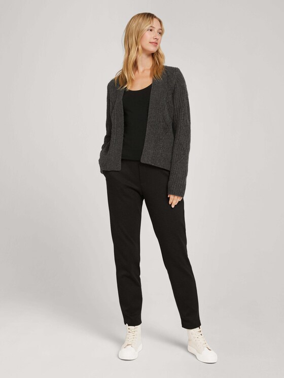 Strukturierter Cardigan mit Rippbündchen - Frauen - Shale Grey Melange Strukturierter Cardigan mit Rippbündchen - Frauen - Shale Grey Melange - 3 - TOM TAILOR Denim