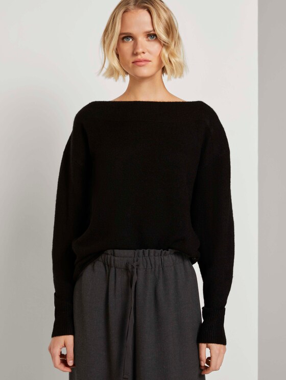 Off schouder gebreide trui - Vrouwen - Deep Black Off schouder gebreide trui - Vrouwen - Deep Black - 5 - TOM TAILOR Denim