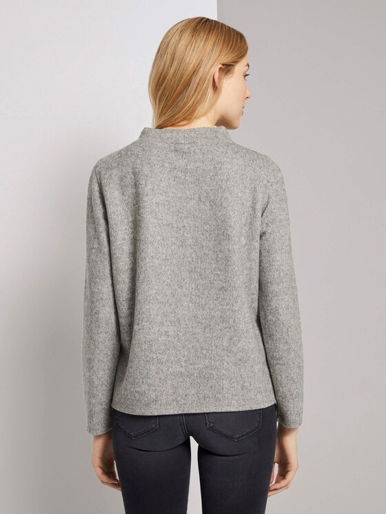 Meliertes Sweatshirt mit Stehkragen - Frauen - Silver Grey Melange Meliertes Sweatshirt mit Stehkragen - Frauen - Silver Grey Melange - 2 - TOM TAILOR