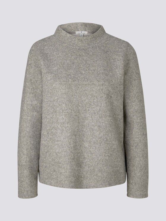Meliertes Sweatshirt mit Stehkragen - Frauen - Silver Grey Melange Meliertes Sweatshirt mit Stehkragen - Frauen - Silver Grey Melange - 7 - TOM TAILOR