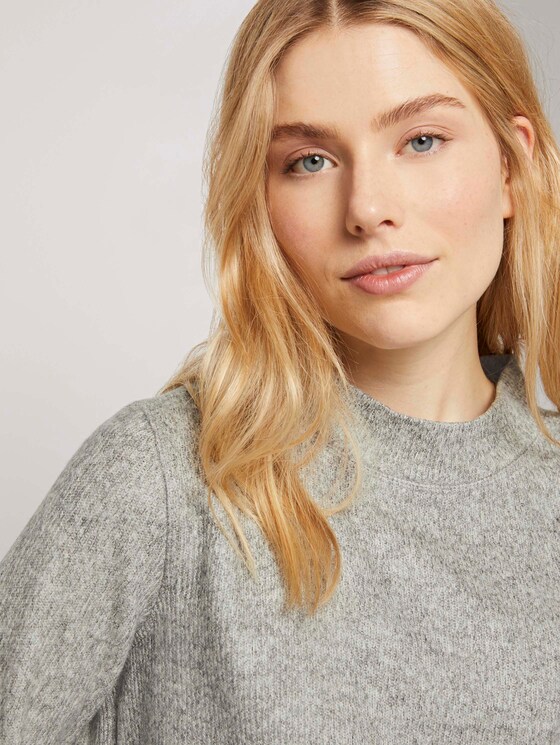 Meliertes Sweatshirt mit Stehkragen - Frauen - Silver Grey Melange Meliertes Sweatshirt mit Stehkragen - Frauen - Silver Grey Melange - 9 - TOM TAILOR