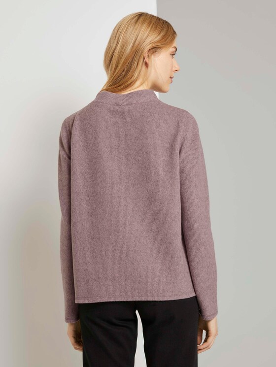 Meliertes Sweatshirt mit Stehkragen - Frauen - light aurora rose melange Meliertes Sweatshirt mit Stehkragen - Frauen - light aurora rose melange - 2 - TOM TAILOR