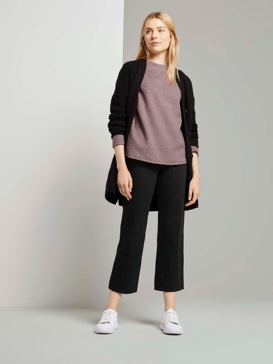 Meliertes Sweatshirt mit Stehkragen - Frauen - light aurora rose melange Meliertes Sweatshirt mit Stehkragen - Frauen - light aurora rose melange - 3 - TOM TAILOR