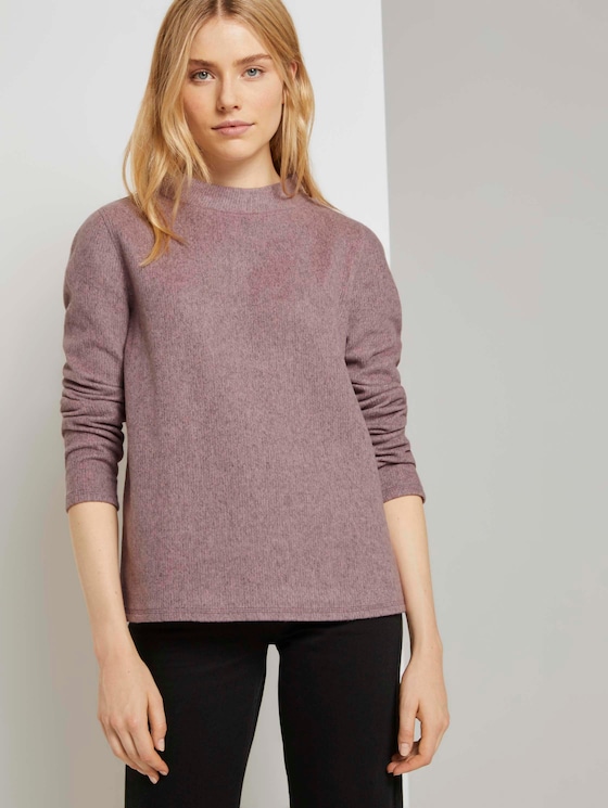 Meliertes Sweatshirt mit Stehkragen - Frauen - light aurora rose melange Meliertes Sweatshirt mit Stehkragen - Frauen - light aurora rose melange - 5 - TOM TAILOR