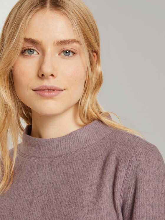Meliertes Sweatshirt mit Stehkragen - Frauen - light aurora rose melange Meliertes Sweatshirt mit Stehkragen - Frauen - light aurora rose melange - 9 - TOM TAILOR