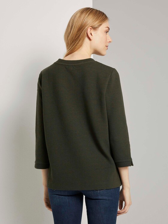 Stehkragen-Sweatshirt mit Knopfdetail - Frauen - Dark Rosin Green Stehkragen-Sweatshirt mit Knopfdetail - Frauen - Dark Rosin Green - 2 - TOM TAILOR