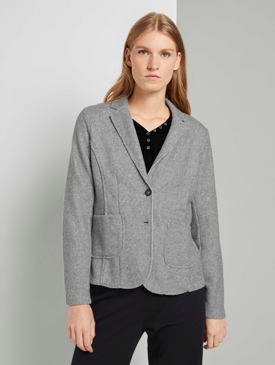 Jersey Blazer - Frauen - Silver Grey Melange Jersey Blazer - Frauen - Silver Grey Melange - 1 - TOM TAILOR