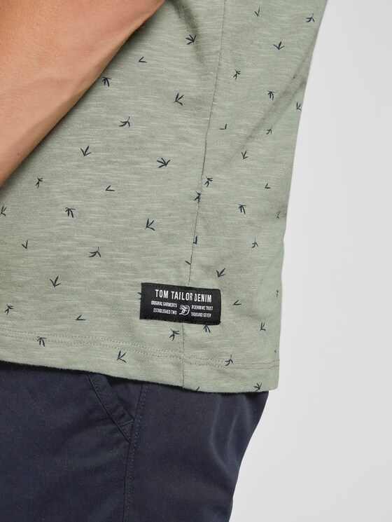Gemustertes T-Shirt - Männer - green organic leaf print Gemustertes T-Shirt - Männer - green organic leaf print - 10 - TOM TAILOR Denim