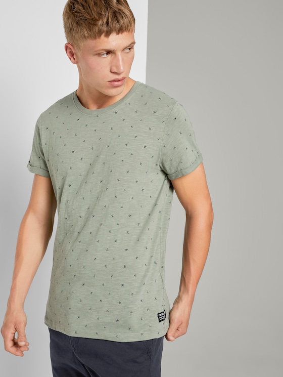 Gemustertes T-Shirt - Männer - green organic leaf print Gemustertes T-Shirt - Männer - green organic leaf print - 5 - TOM TAILOR Denim