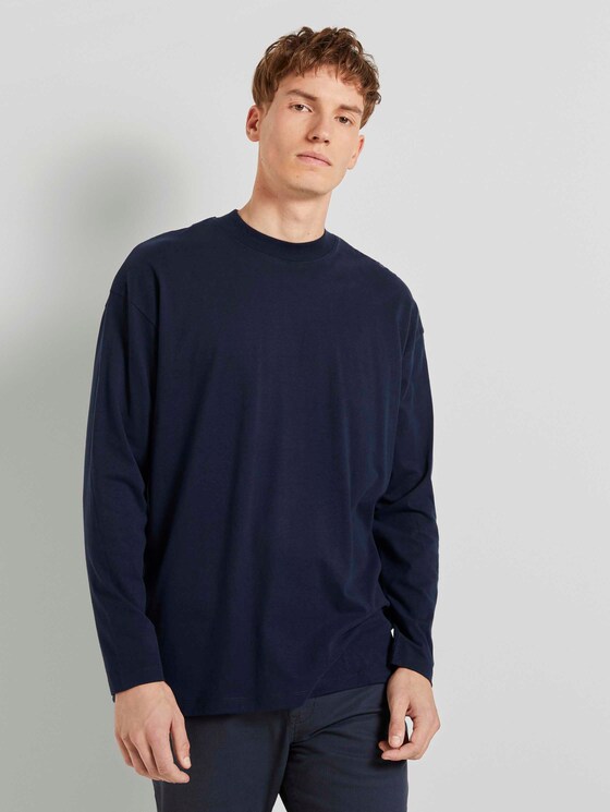 Langarmshirt mit Stehkragen - Männer - Sky Captain Blue Langarmshirt mit Stehkragen - Männer - Sky Captain Blue - 1 - TOM TAILOR Denim