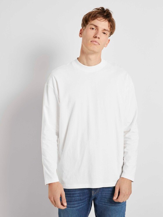 Langarmshirt mit Stehkragen - Männer - Wool White Langarmshirt mit Stehkragen - Männer - Wool White - 1 - TOM TAILOR Denim