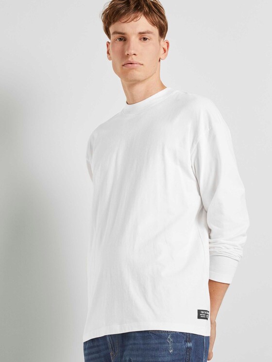 Langarmshirt mit Stehkragen - Männer - Wool White Langarmshirt mit Stehkragen - Männer - Wool White - 5 - TOM TAILOR Denim