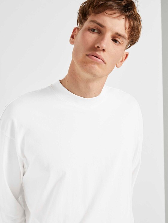 Langarmshirt mit Stehkragen - Männer - Wool White Langarmshirt mit Stehkragen - Männer - Wool White - 9 - TOM TAILOR Denim