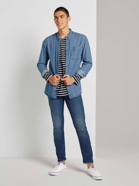 Gestreiftes Langarmshirt - Männer - navy white yd stripe Gestreiftes Langarmshirt - Männer - navy white yd stripe - 3 - TOM TAILOR Denim
