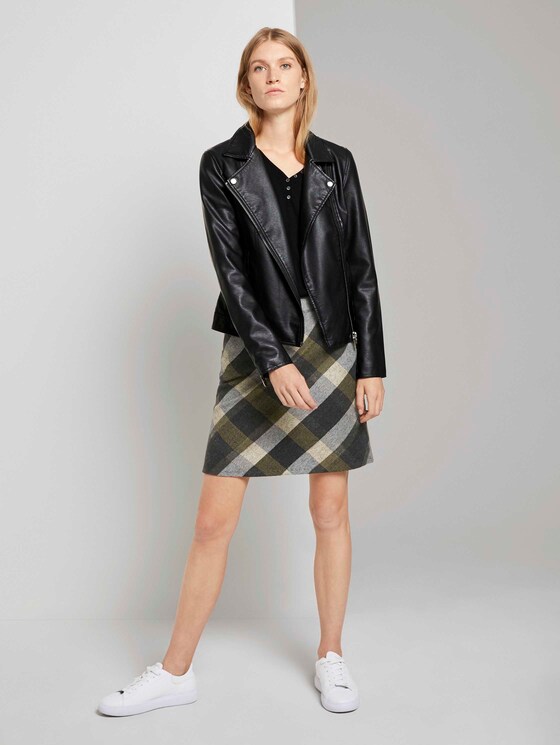 Karierter Minirock - Frauen - black yellow check knitted Karierter Minirock - Frauen - black yellow check knitted - 3 - TOM TAILOR
