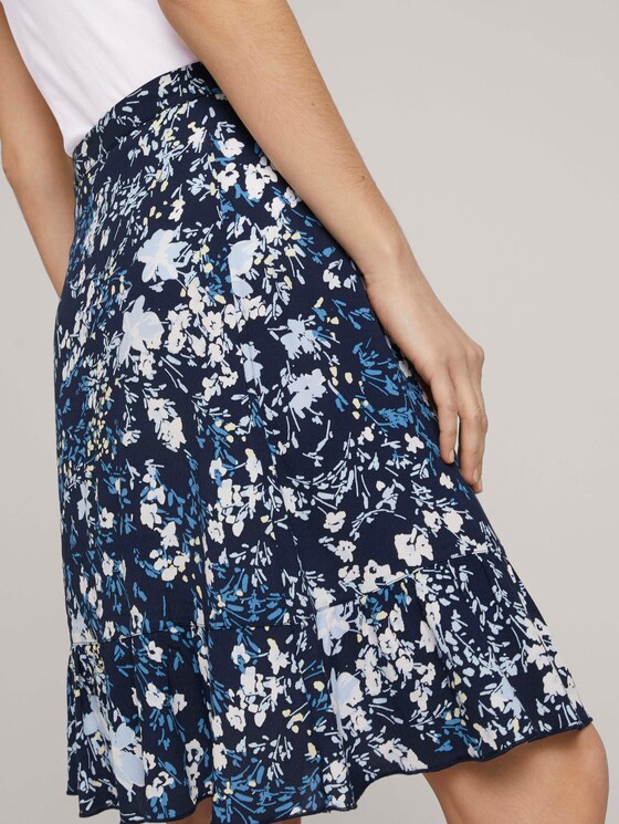 Volant Rock mit Blumenmuster - Frauen - navy bigger flower design Volant Rock mit Blumenmuster - Frauen - navy bigger flower design - 9 - TOM TAILOR
