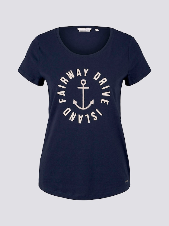 Besticktes T-Shirt - Frauen - Real Navy Blue Besticktes T-Shirt - Frauen - Real Navy Blue - 7 - TOM TAILOR Denim