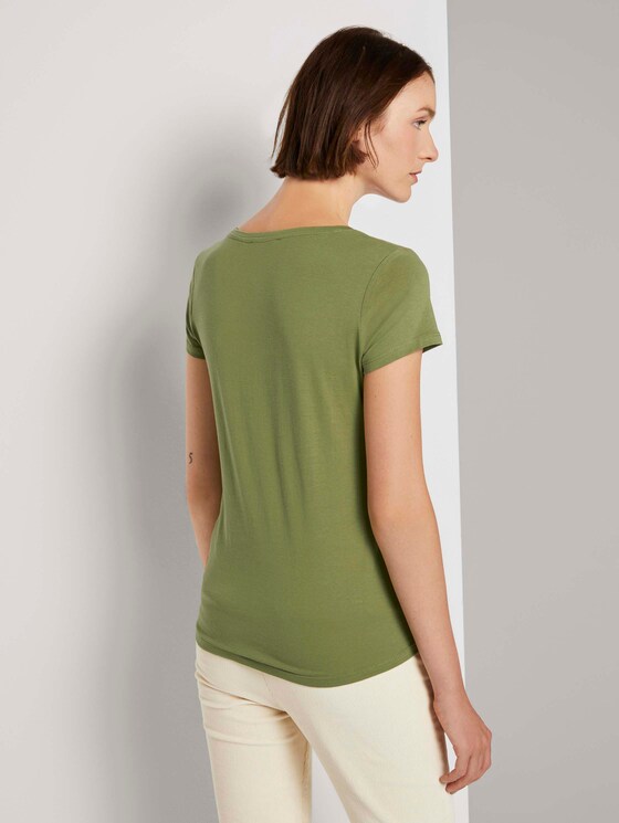 Embroidered T-shirt - Women - moss green Embroidered T-shirt - Women - moss green - 2 - TOM TAILOR Denim