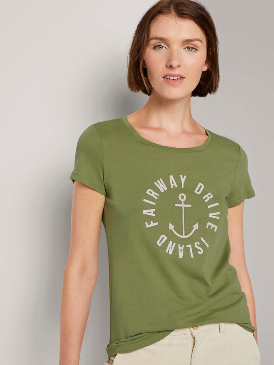 Embroidered T-shirt - Women - moss green Embroidered T-shirt - Women - moss green - 5 - TOM TAILOR Denim