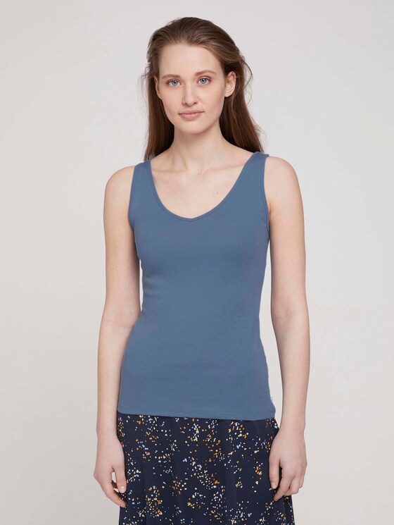 Basic Top - Frauen - soft mid blue Basic Top - Frauen - soft mid blue - 1 - TOM TAILOR Denim