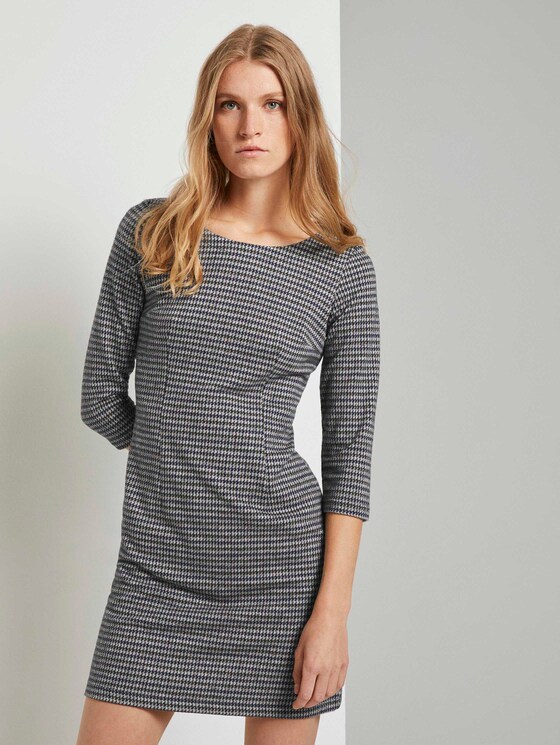 Gemustertes Jerseykleid - Frauen - beige brown check Gemustertes Jerseykleid - Frauen - beige brown check - 1 - TOM TAILOR