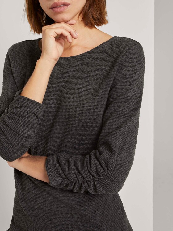 Meliertes Minikleid mit Ärmeldetail - Frauen - Shale Grey Melange Meliertes Minikleid mit Ärmeldetail - Frauen - Shale Grey Melange - 9 - TOM TAILOR Denim